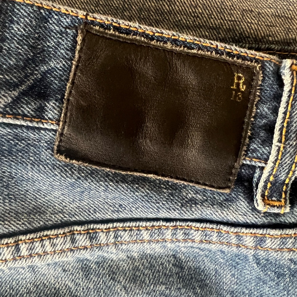 R13 Boyfriend Jeans in Garnet Blue Size 27 - Picture 7 of 9